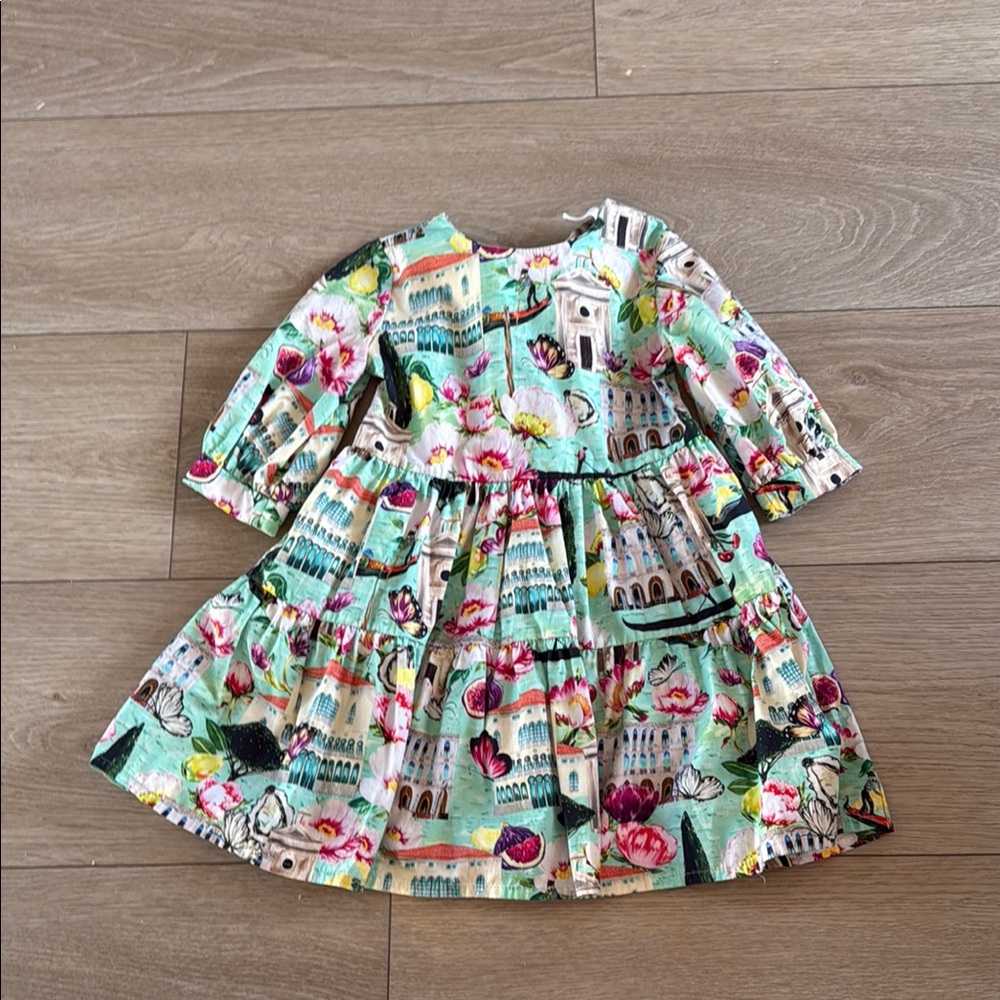 Floral and Architectural Print Dress